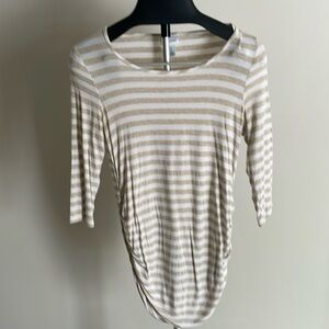 Motherhood Maternity Striped 3/4 Length Sleeve Shirt